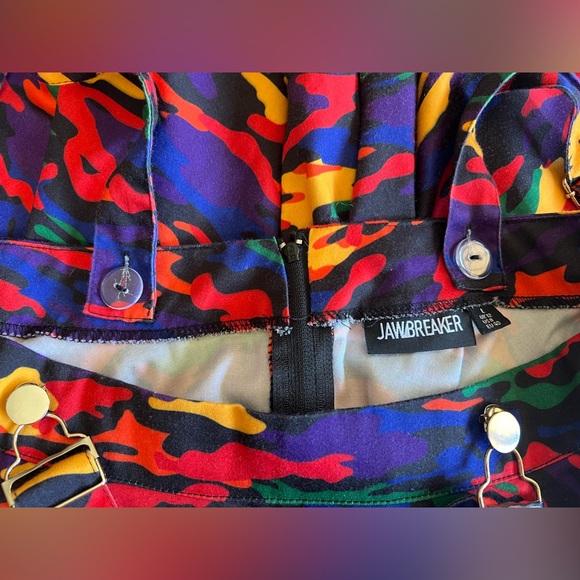 JAWBREAKER Colorful Camo Suspender Mini Skirt Size L “Now You See Me” - Picture 8 of 12